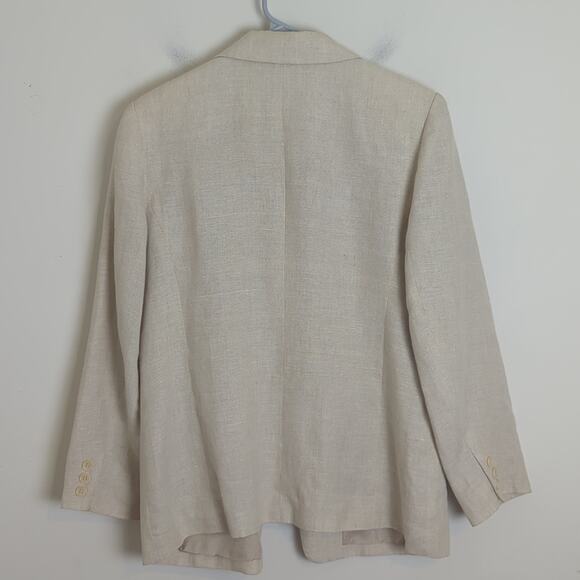 Vintage Irish Linen Button Down Blazer With Pockets Women's Size 10 - Picture 9 of 10